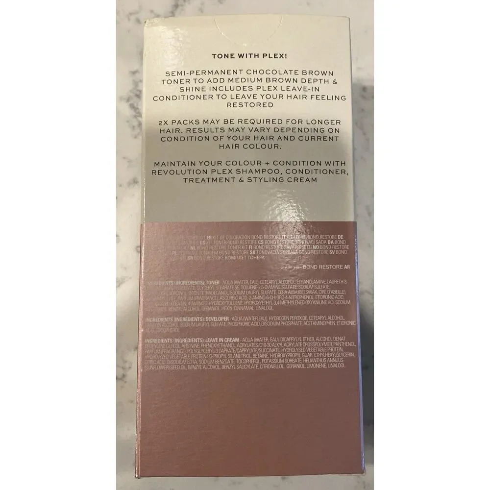 Lot Of 2 Revolution Hair Bond Restore Toner Kit Chocolate Brown